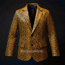 Mens Leather Coat Snake Skin
