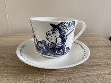 Whittard Fine Bone China Alice In Wonderland Cup & Saucer White & Navy