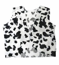 Adult Black & White Cow Print Cowboy Cowgirl Waistcoat Woody Fancy Dress 