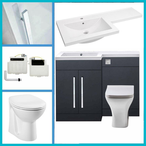 Bathroom grey vanity - bathroom,