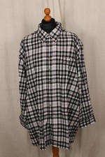 Canyon Ridge - Mens Big & Tall Long Sleeve White/Black Plaid Flannel Shirt XLT