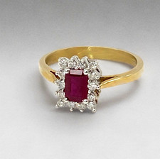 Ruby Diamond Ring 9ct Gold