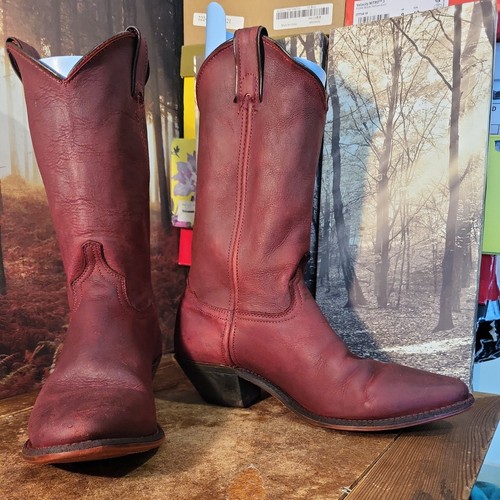 Womens red dyed leather cowboy