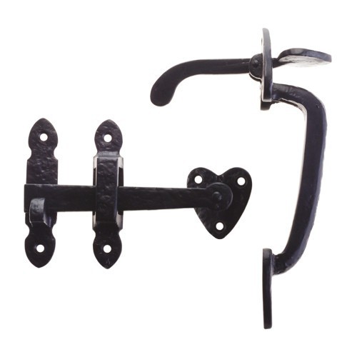 Black antique thumb - latch, 6"