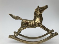 Vtg Solid Brass Rocking Horse