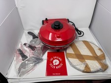 The Original Pizza Maker Red Pizza Stone Deep Dish Cooking Pan Electric BNWB