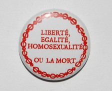 LIBERTE EGALITE HOMOSEXUALITE 25MM / 1 INCH BUTTON BADGE LGBT GAY PRIDE