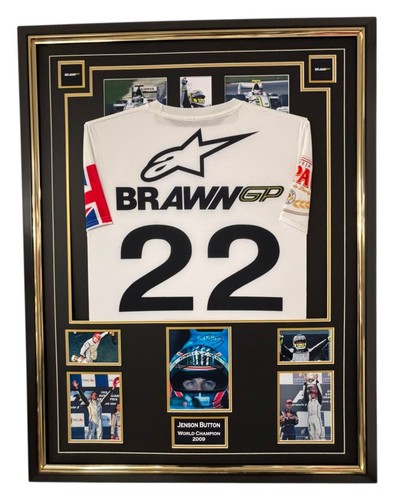 Framed jenson button signed - framed,