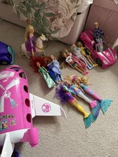 Large Barbie & Disney Doll Bundle with Car, Plane, and Accessories – Great