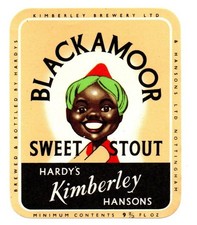 England - Beer Label - Hardys & Hansons, Kimberley - Blackamoor Sweet Stout