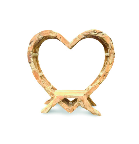 Teak heart love bench 180cm - teak,