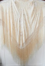 Antique Vintage Cream Silk