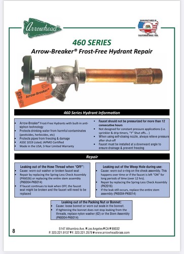 Arrowhead 460 series - series, 6"