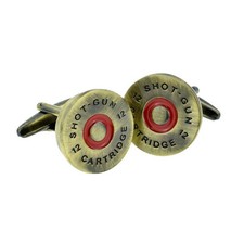 Shotgun Cartridge Shooting Cufflinks & Personalised Chrome Box X2AJ494-XDCB
