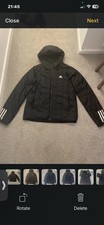 adidas Grey Hooded Puffer Coat