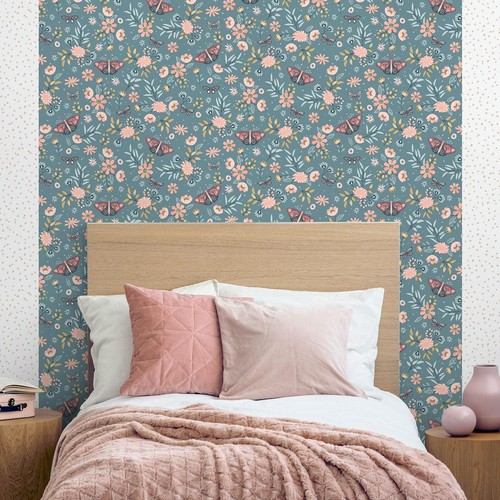 Floral wallpaper butterflies - floral,
