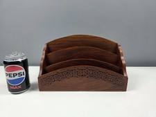 Decorative Wooden Letter Rack - Made In India - 28 cm Diameter - 17.5 cm Tall