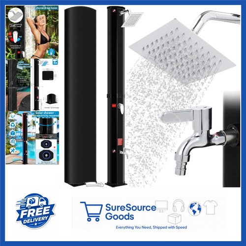 Black 40l solar heated shower - heated,