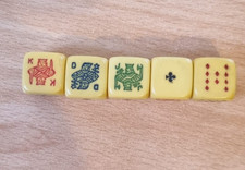 Vintage set of 5 Poker dice