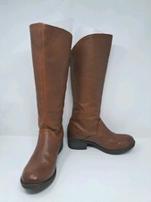 FLY London Boots Size 39/UK 6 Tan Brown Leather Low/Mid Heel Excellent Cond 