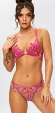 ann summers Love Heart Pink + Purple  Bra 34C + Briefs 12