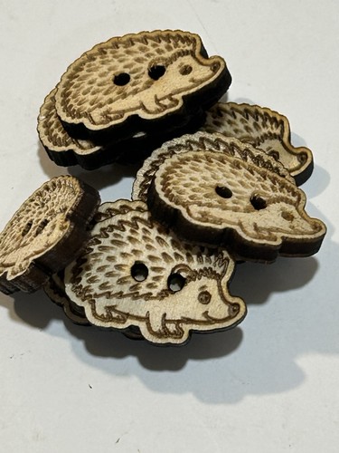 Hedgehog wooden buttons - x,