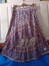 "MONSOON" XL SKIRT(sz22-28)GYPSY STYLE MULTI.HIGH/LOW HEM.ELASTIC WAIST.NEW/TAGS