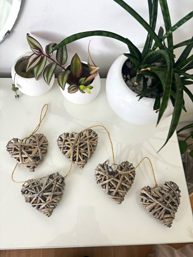 Wicker heart wall - wicker, hanging