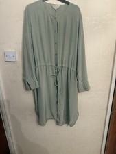 Kley @ Debenhams Green Long Sleeve Layered Drawstring Waist Shirt Dress Size 18