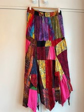 BNWOT Cinderella Handkerchief Hem Patchwork Hippy Gypsy Boho Skirt Drawstring XS