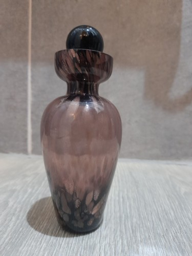 Vintage art glass black and - glass,