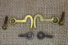2 Old Brass Hook and Eye