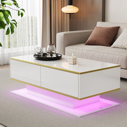 Led coffee table storage - table, w/