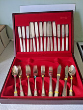 VINTTAGE RETRO PART CANTEEN SILVER PLATED CUTLERY -MAKER  JAMES RYALS - 49 PCES