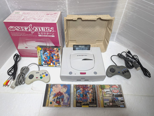 Sega saturn white console 4mb - sega,