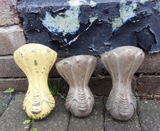 Set Of 3 Antique Cast Iron Bath Feet . Victorian Bath Tub Feet. Reclamation.
