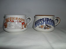 VINTAGE SOUP BOWLS x2 MUSHROOM
