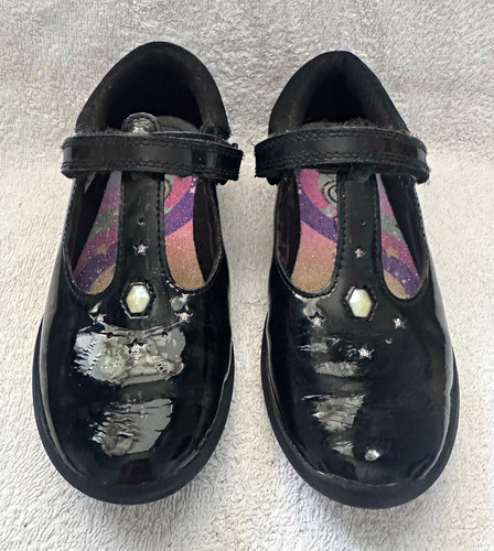Clarks girls black patent - black,