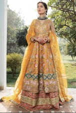 Asian Mehndi lehnga outfit Medium Yellow And Green MehrMehr - Mahjabeen