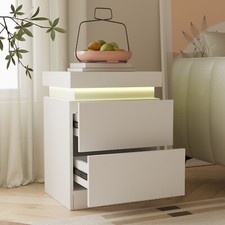LED Bedside Table 2 Drawers