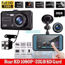 4" Dash Cam Pro Car Camera Recorder Dual Front and Rear HD 1080P Night + SD Card