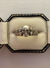 Collectable Silver German Ring Decorated Skull & Crossbones