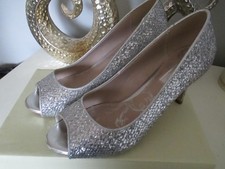 NEXT SILVER PEEP TOE SHOES