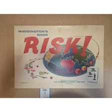 Vintage Original Risk Board Game Waddingtons 1960s White Box Edition