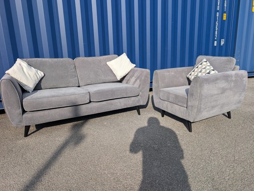 Dfs grey fabric sofa - dfs,