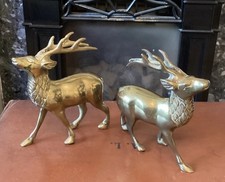 Vantage Pair Of Art Deco Brass Raindeers