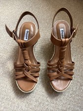 Dune London Tan Leather Wedges Size 5 Brand New Without Box