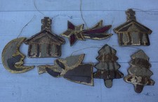 Paper Mache Christmas Decorations x7. Primitive Style