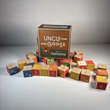 Uncle Goose Braille Letter Blocks Set of 28 Wooden Learning Toy Blind Teaching