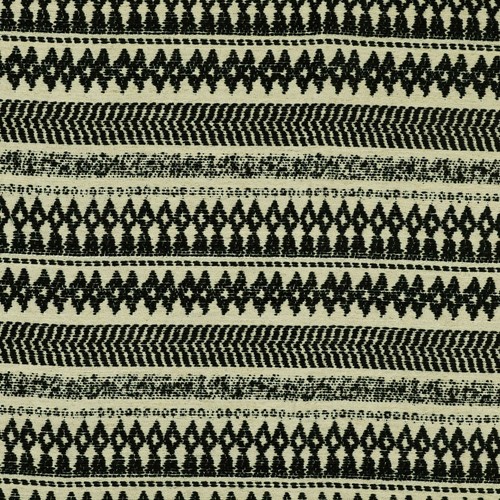 Black boho stripe fabric - black,